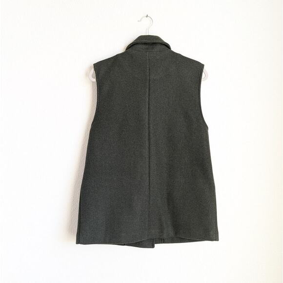 Zara Green Oversized Velvet Double-Breasted Vest Sleeveless Jacket, size S - Picture 3 of 10